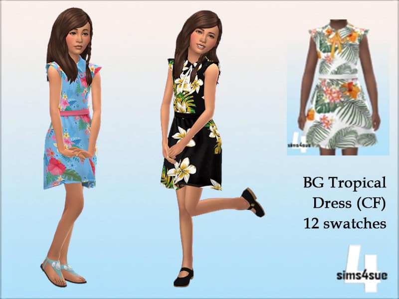 Sims 4 Tropical Dress (CF) by sims4sue