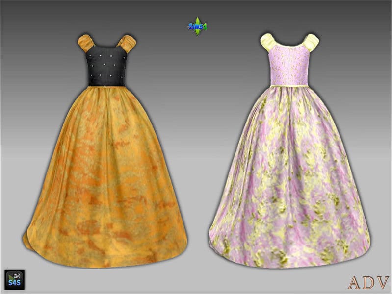 Sims 4 ADV Mabra Dress Set by MABRA2