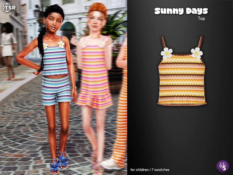 Sims 4 Sunny Days - Blouse (children) by WisteriaSims