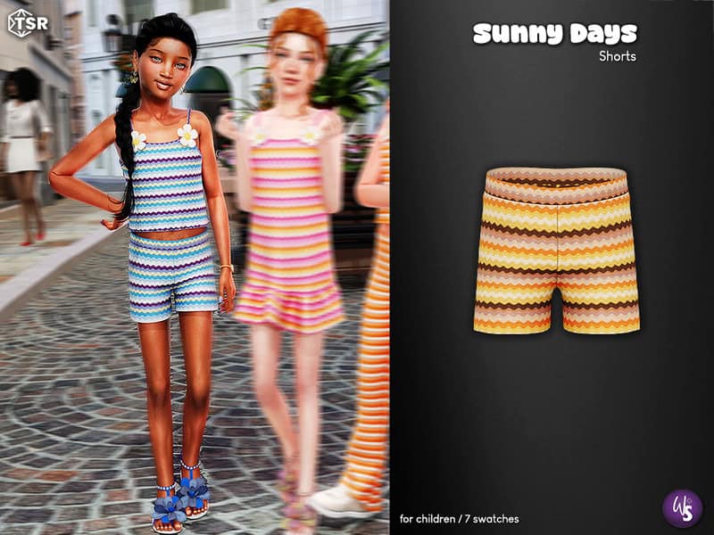 Sims 4 Sunny Days - Shorts (children) by WisteriaSims