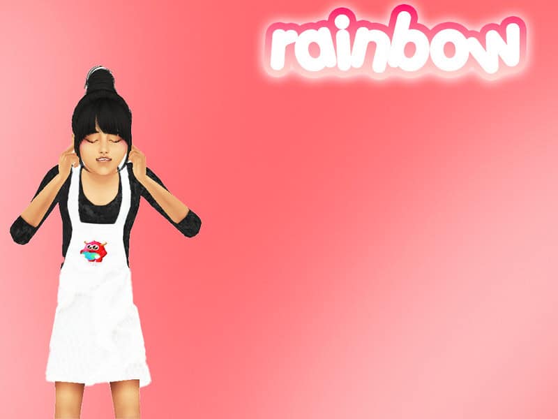 Sims 4 Rainbow - Overall dress with Monster by simdancing