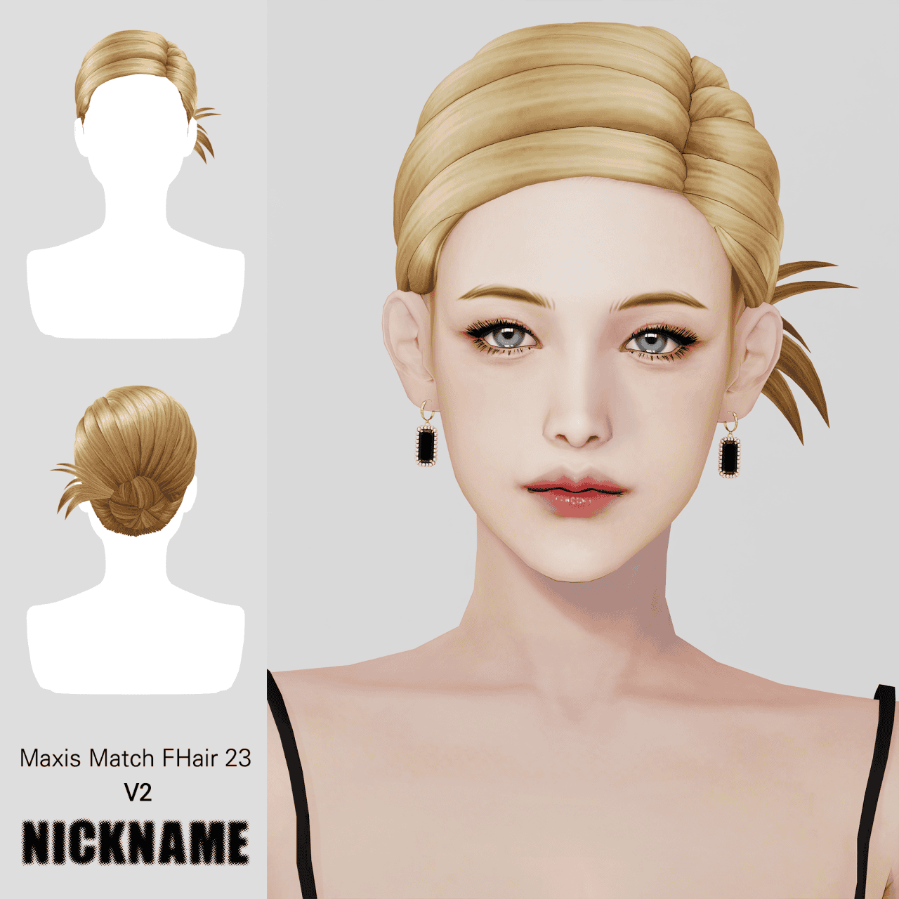 Preview image 2 for Maxis Match] FHair 22 V1 V2 V3 by NICKNAME_SIMS4.