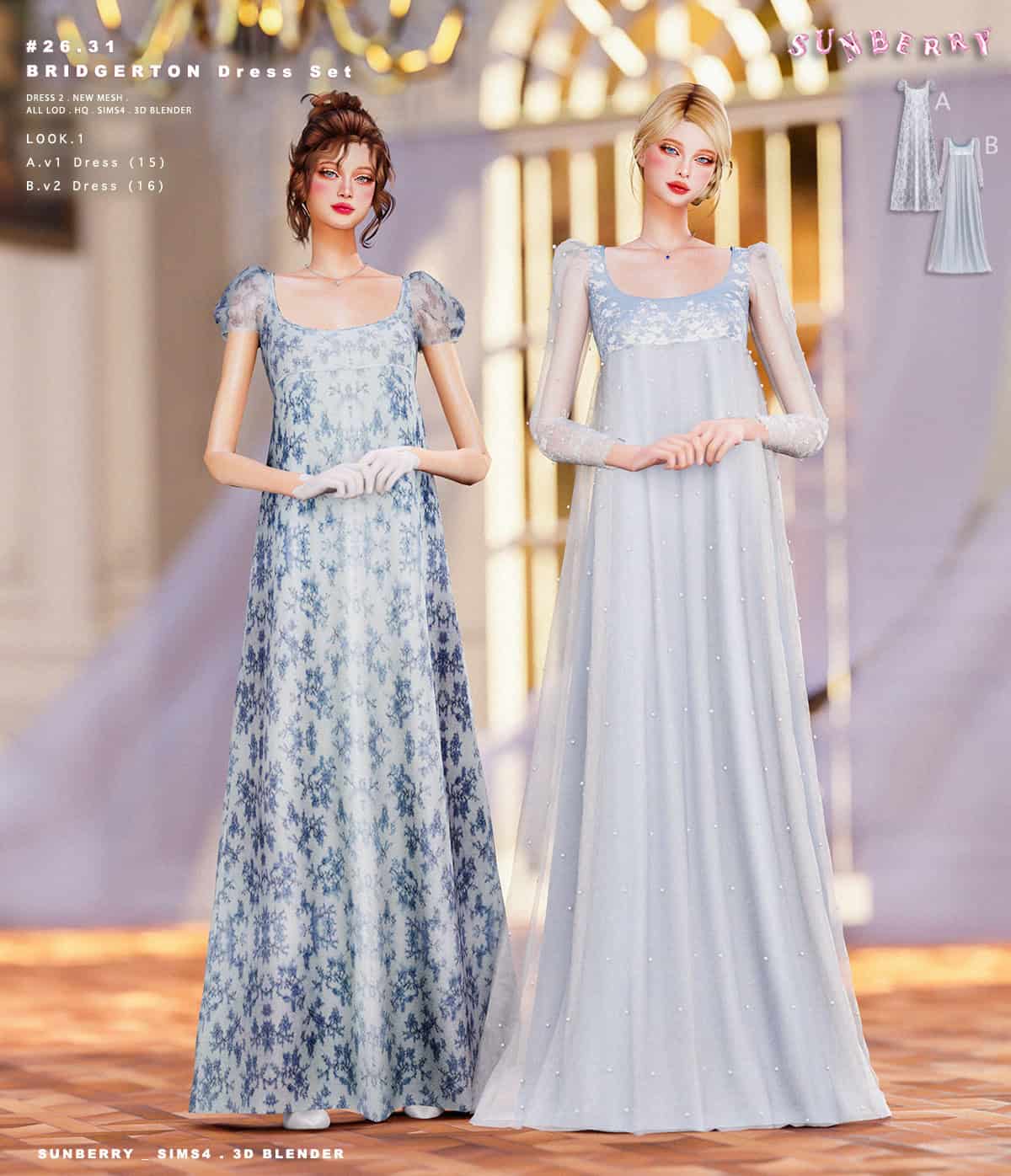 Preview image 1 for SUNBERRY]#26.31_ BRIDGERTON Dress Set by SUNBERRY.