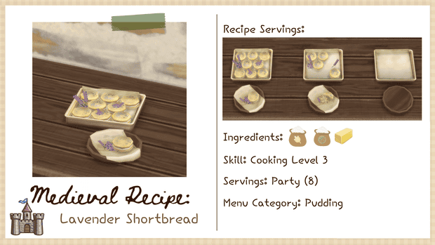 Preview image 1 for Lavender Shortbread ~ Medieval Recipe by LITTLBOWBUB.