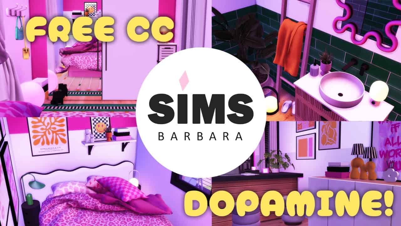 Preview image 1 for SIMS 4: Dopamine Decor House (Goodbye Beige) + New CC Recolors [DOWNLOAD] by BARBARASIMS.