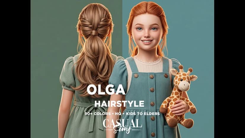 Preview image 1 for Olga Hairstyle KIDS (With and Without Bangs) by ZENX.
