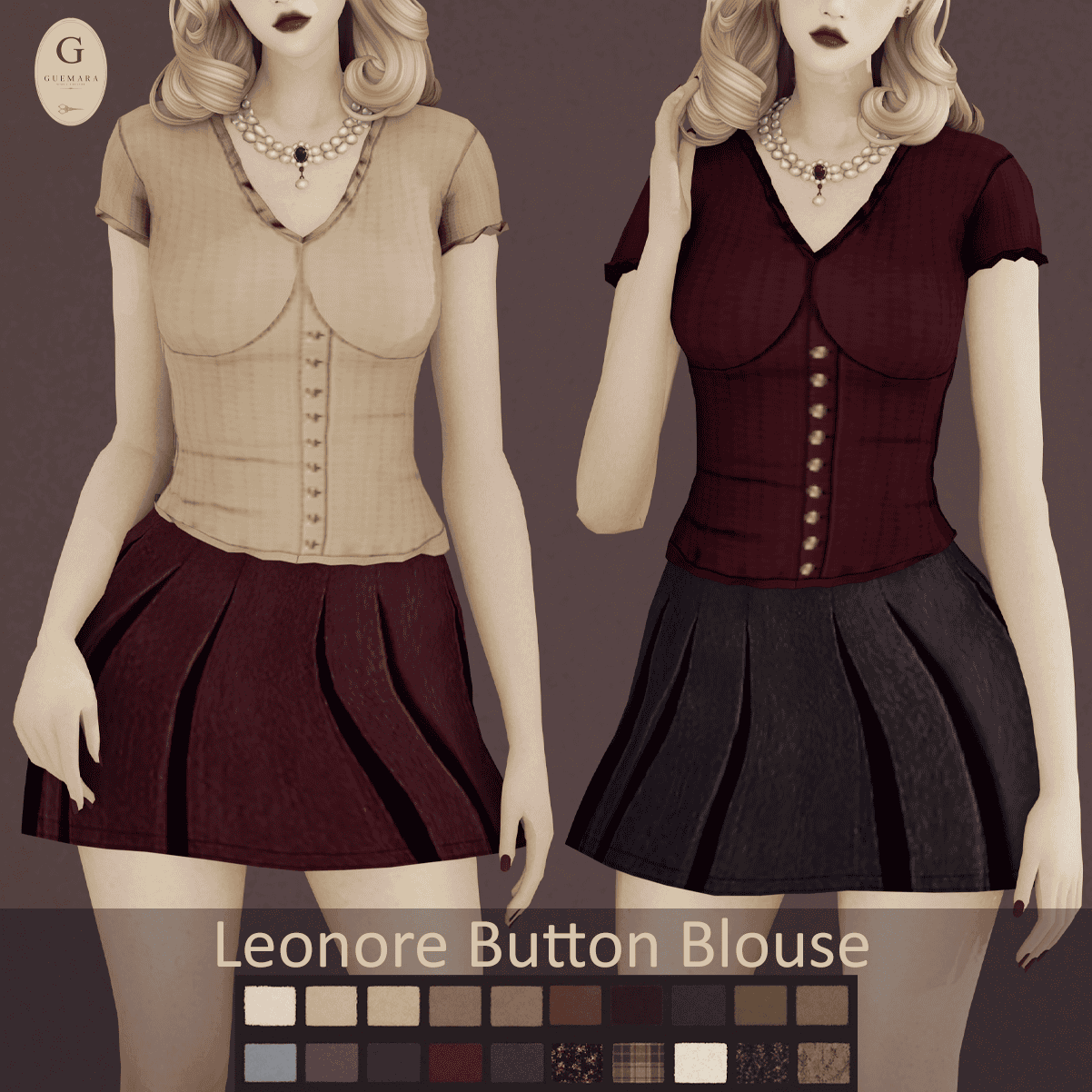 Preview image 1 for Leonore Button Blouse by GUEMARASIMS.