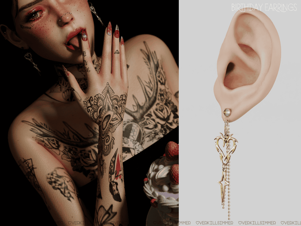 Preview image 1 for Birthday earrings by OVERKILLSIMMER.