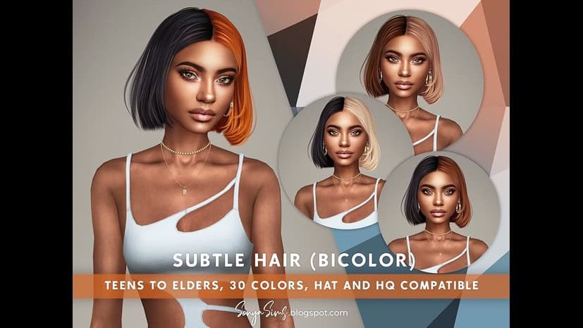 Preview image 1 for Subtle Hair BICOLOR VERSION by SONYASIMS.