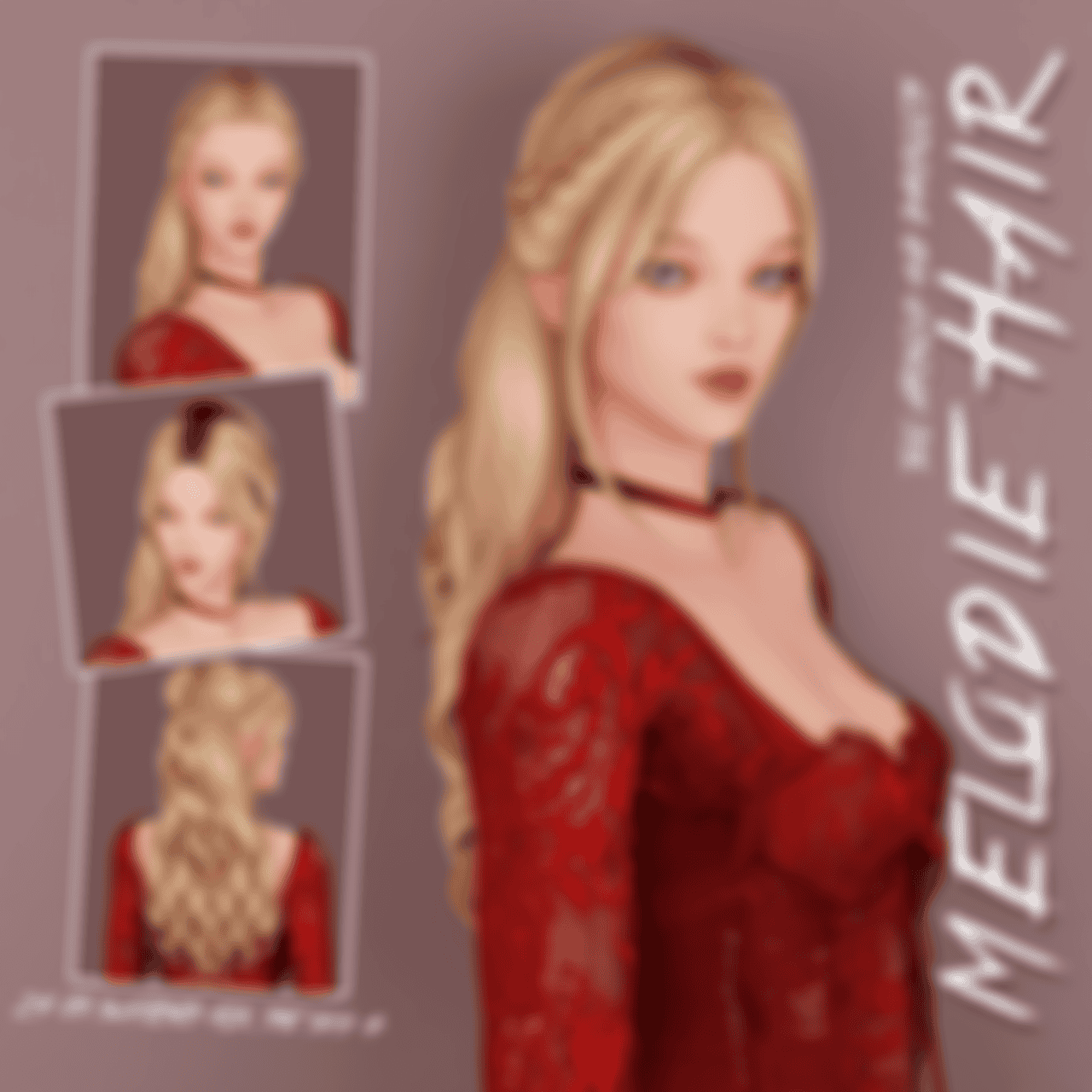 Preview image 1 for MELODIE HAIR - 2 versions by DAYLIFE SIMS.