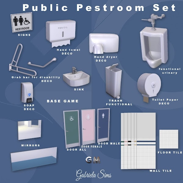 Preview image 1 for GM_Public Pestroom Set_BATHROOM by GM_GABRIELASIMS.