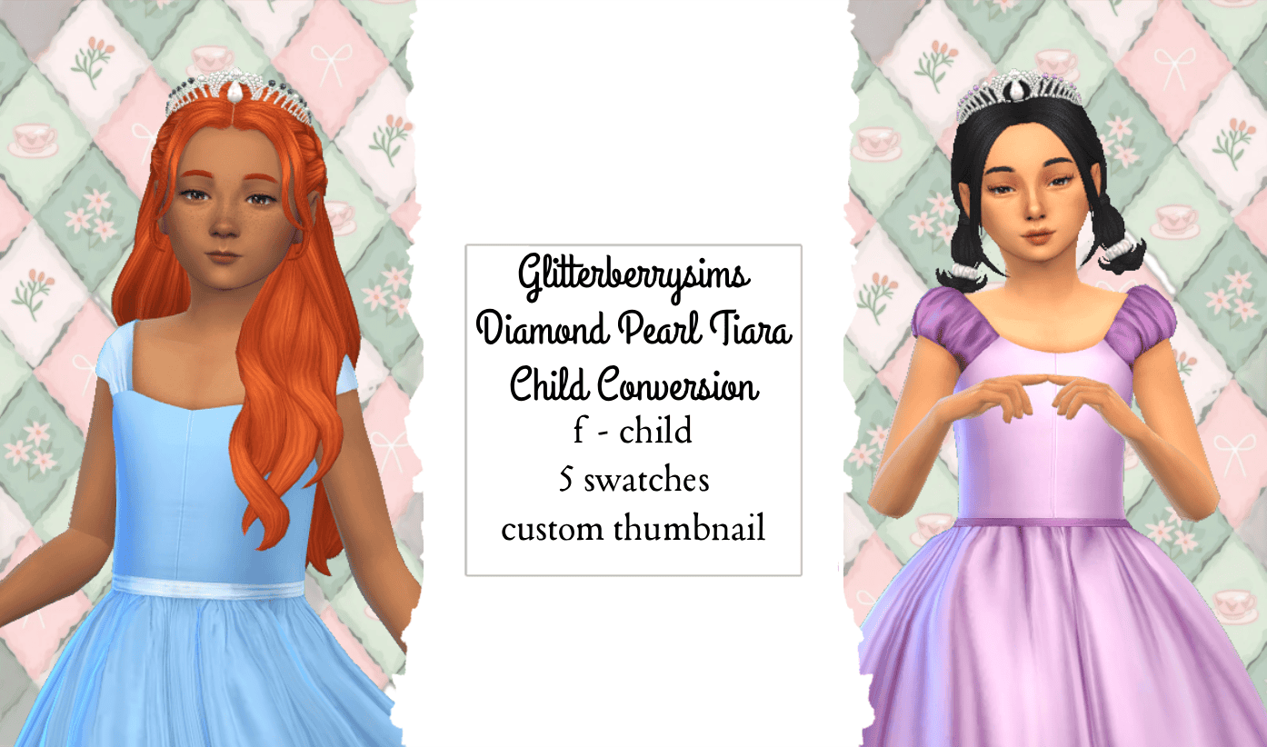 Preview image 1 for Glitterberrysims Diamond Pearl Tiara Child Conversion by NEKOCHAN-SIMMER.