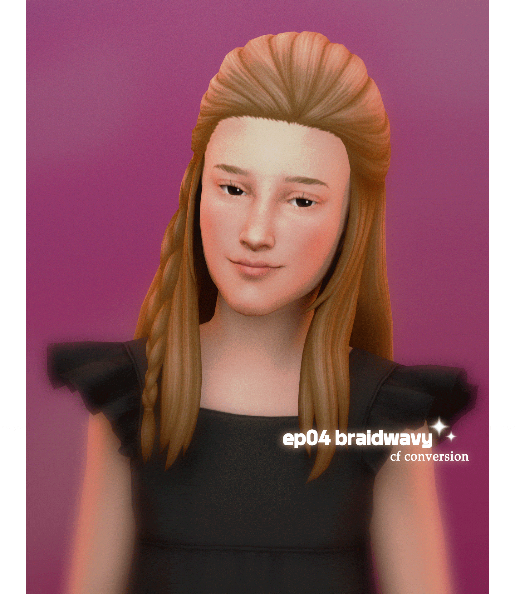 Preview image 1 for EP04 BraidWavy & FrenchBraidPony (Kids Conversion) by ADRIENPASTEL.