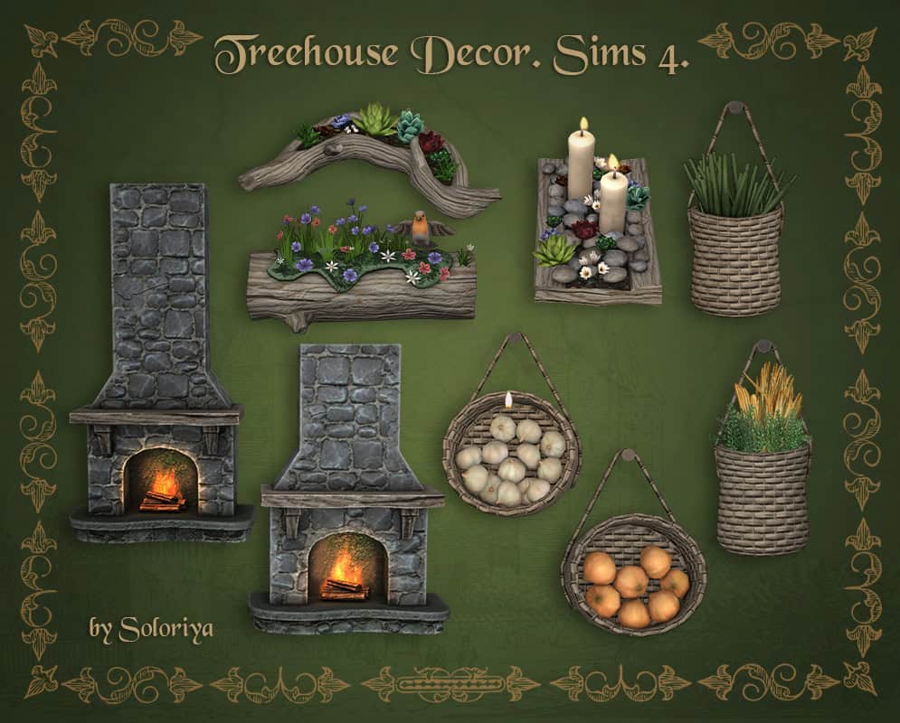 Preview image 1 for Fairy Tree House Decor Set. Sims 4 by SOLORIYA.