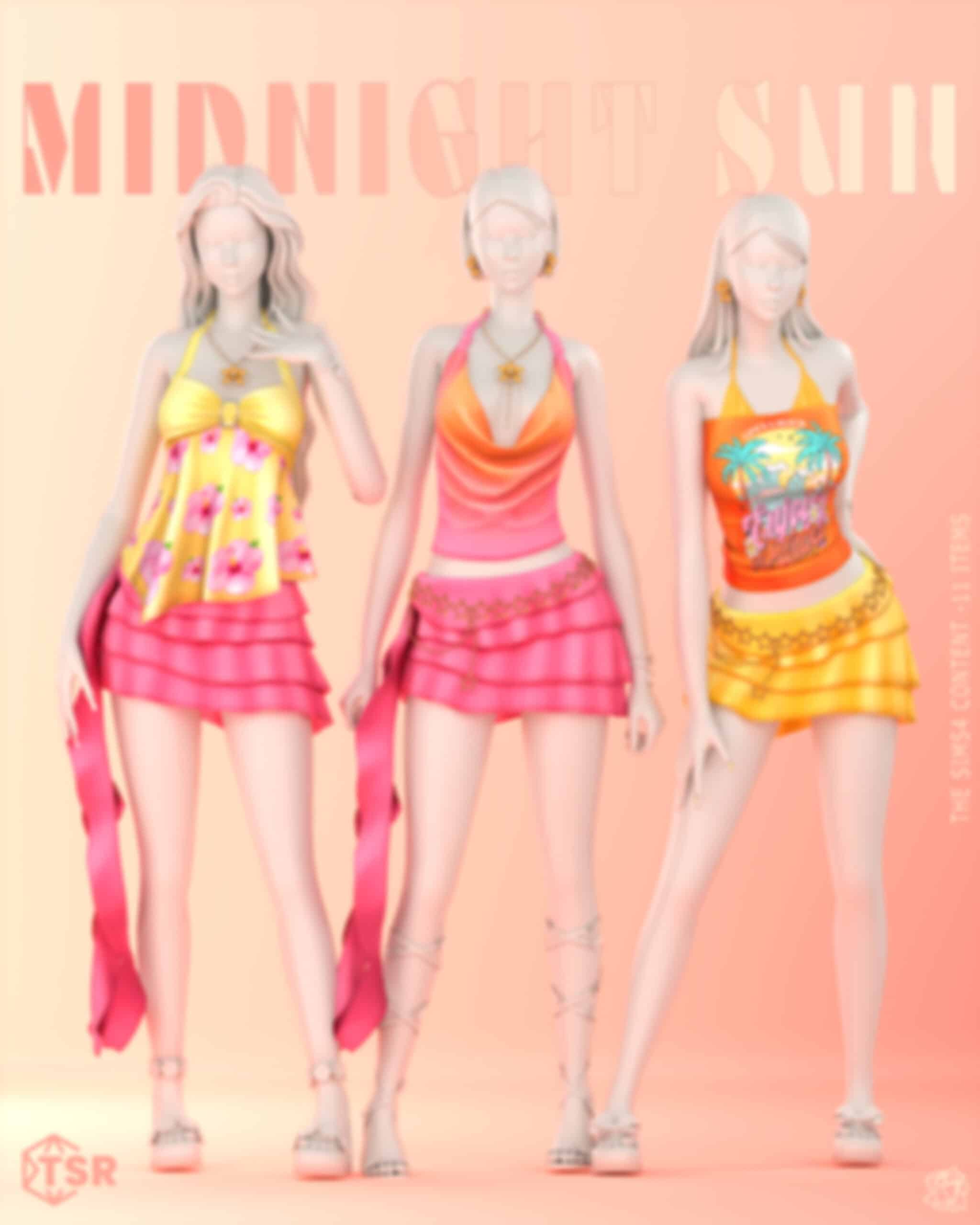 Preview image 1 for Midnight sun Collab set - TSR by BLUEROSE-SIMS.
