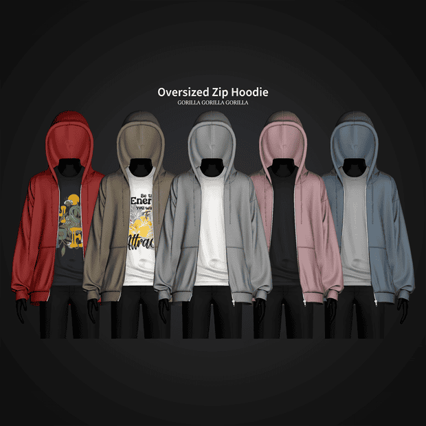 Preview image 1 for Oversized Zip Hoodie by GORILLA GORILLA GORILLA.