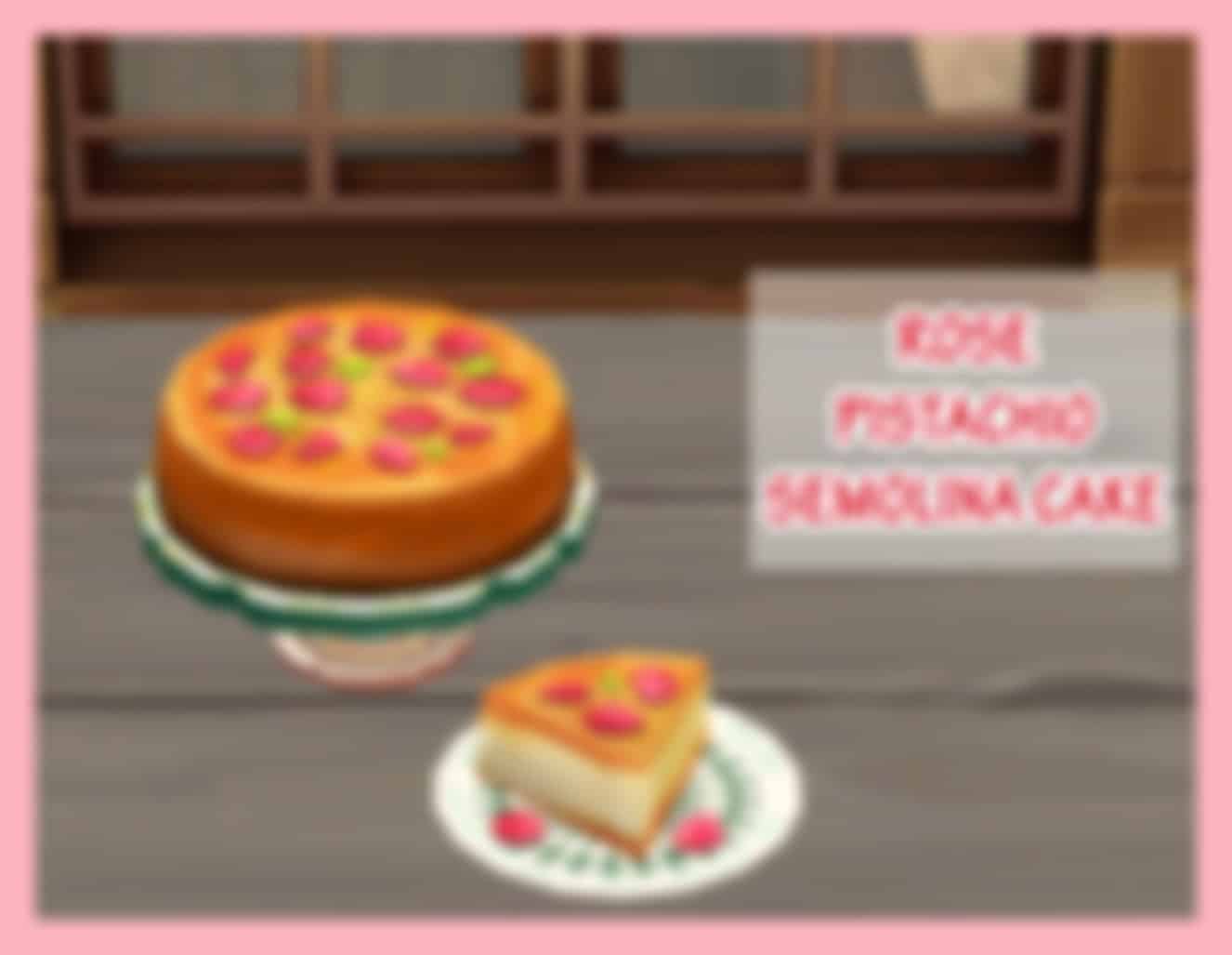 Preview image 1 for Rose Pistachio Semolina Cake by ICEMUNMUN.