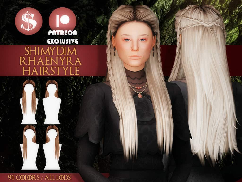Preview image 2 for TS4] - ALICENT HAIR + RHAENYRA HAIRSTYLE by SHIMYDIM.