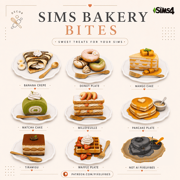 Preview image 1 for Sims Bakery Bites by PIXELPONYSIMS4HORSECC.