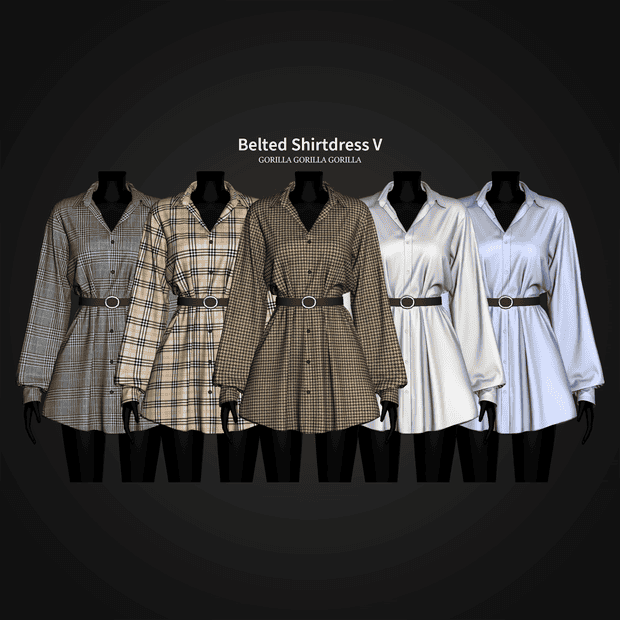 Preview image 1 for Belted Shirtdress V by GORILLA GORILLA GORILLA.