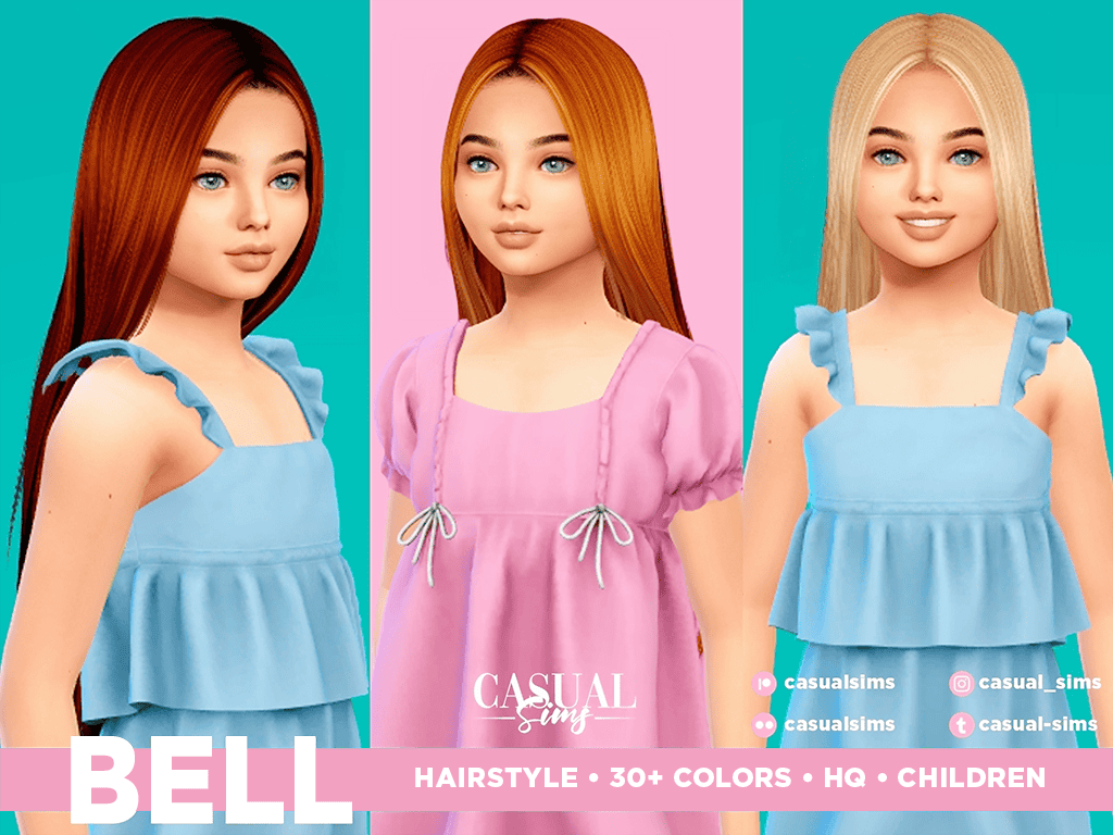 Preview image 1 for Bell Hairstyle (No Bangs) CHILDREN by SONYASIMS.