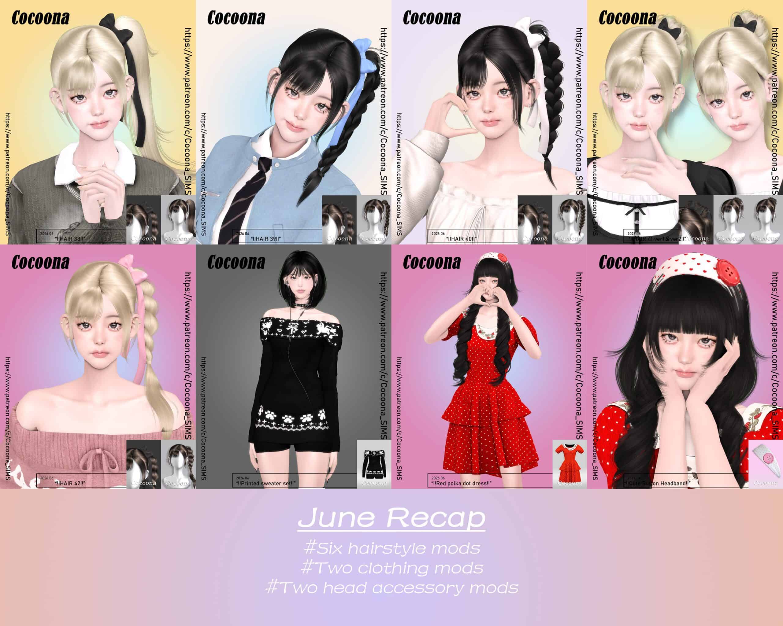 Preview image 1 for June Recap by COCOONA_SIMS.