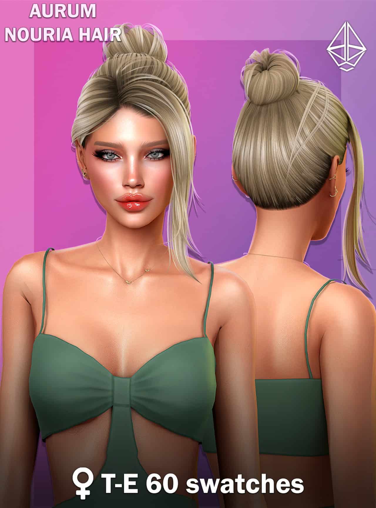 Preview image 1 for Y2K updo bun with bangs by AURUMMUSIK.