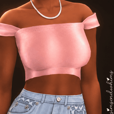 Preview image 1 for Ribbon Sleeve Crop Top by SIMSANDWHIMS.