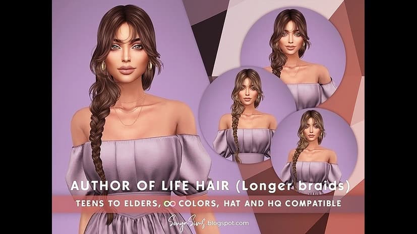 Preview image 1 for Author of Life Hair (Longer Braids Version) by SONYASIMS.