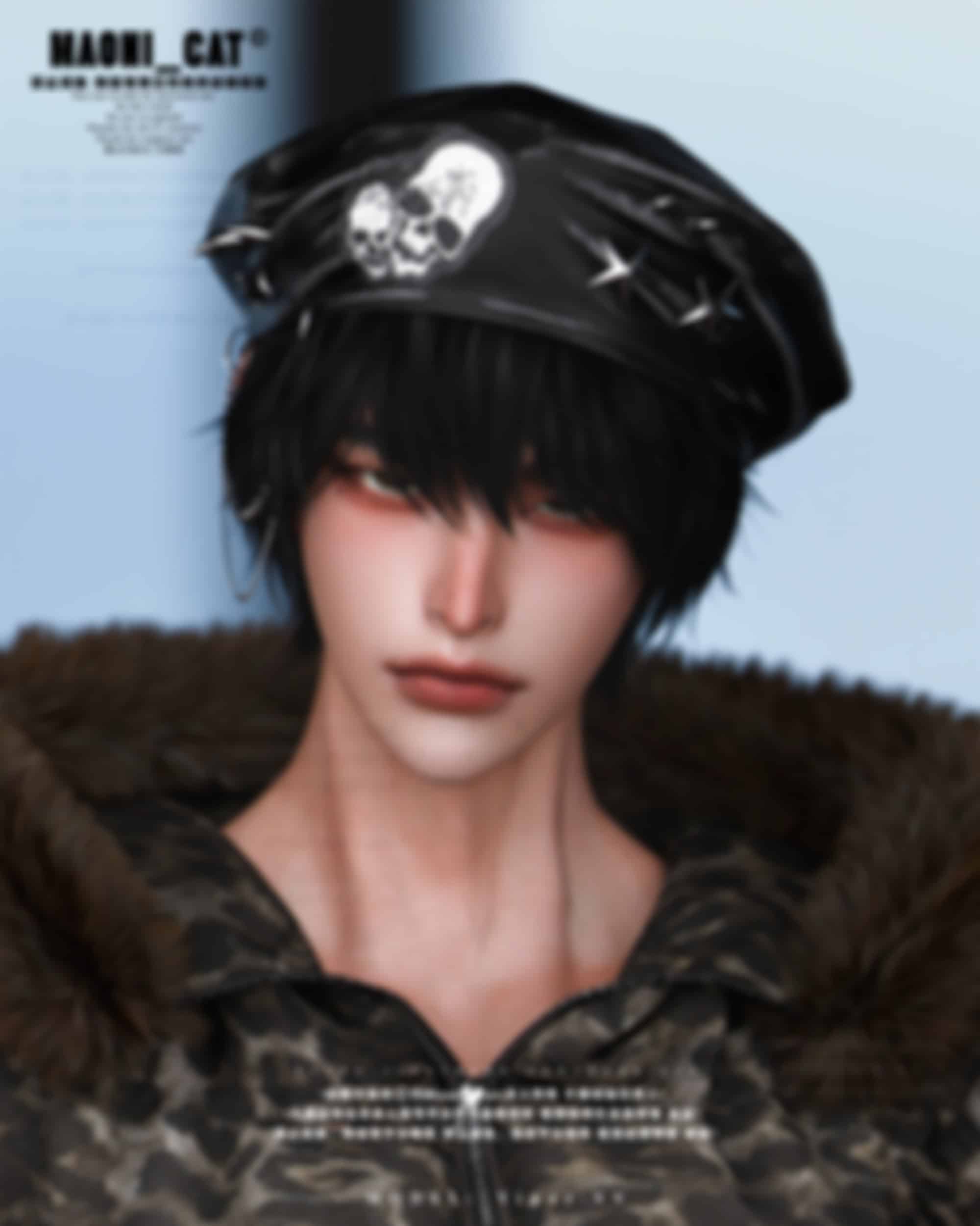 Preview image 1 for 26-07 Rivets and Skull Pattern-HAT by MAONICAT.