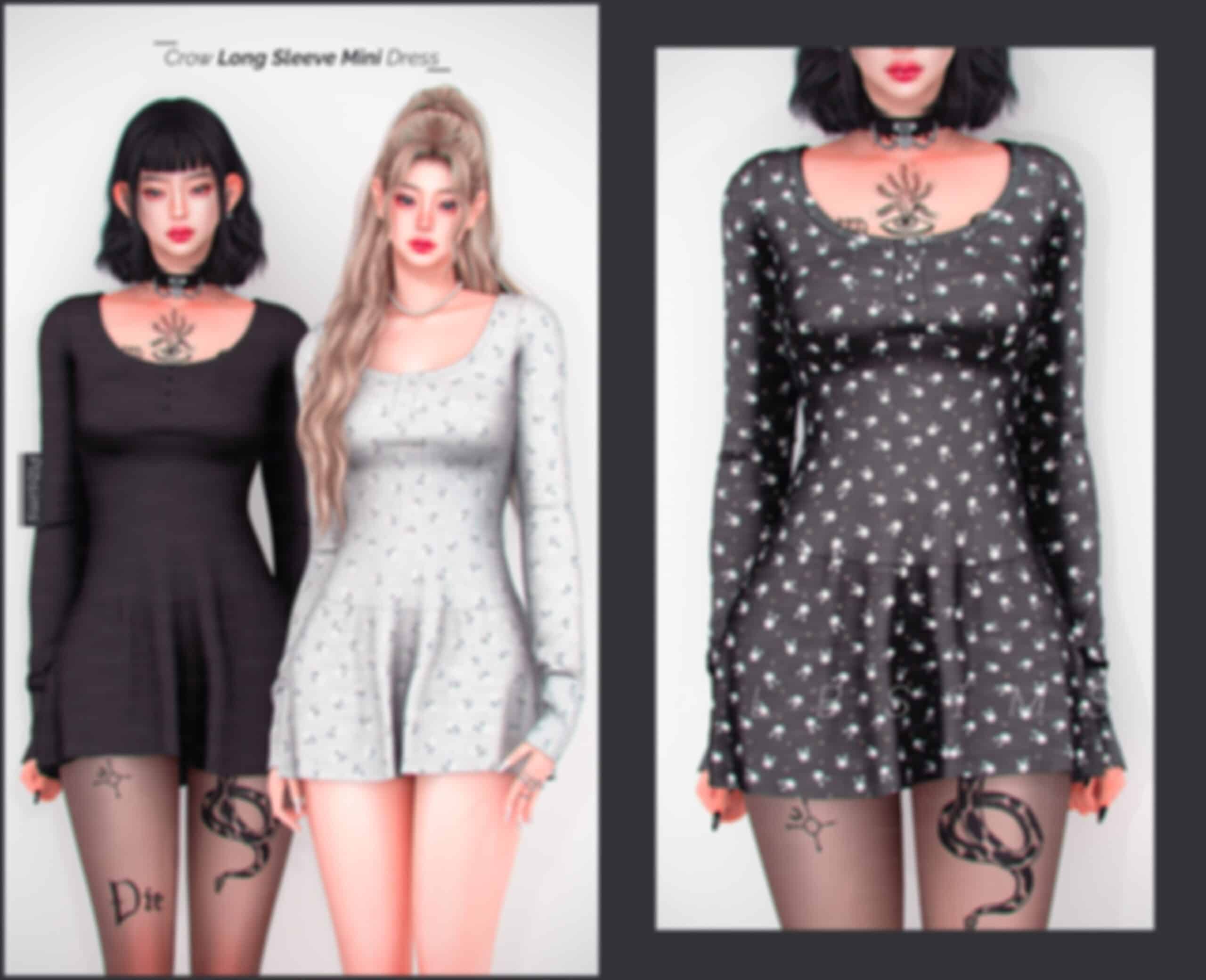 Preview image 1 for Crow Long Sleeve Mini Dress by PLBSIMS.