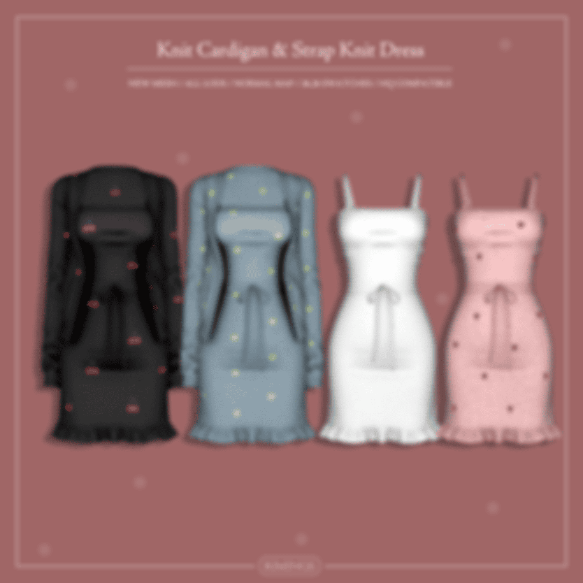 Preview image 1 for RIMINGS] Knit Cardigan & Strap Knit Dress by RIMINGS.