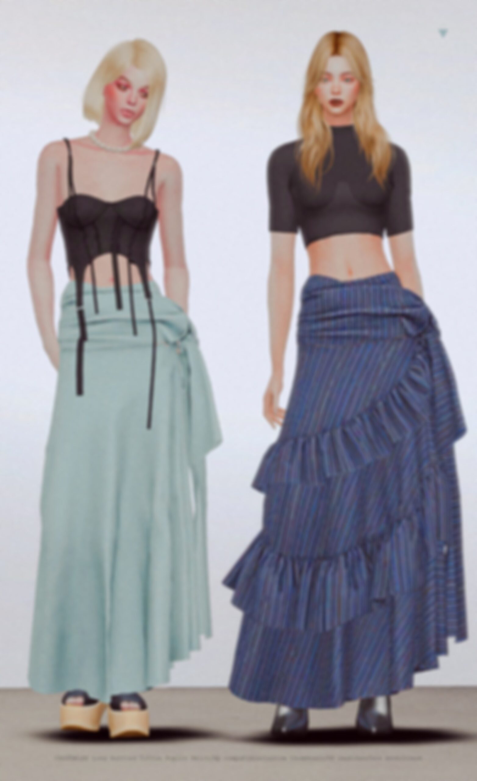 Preview image 1 for Long Ruffled Cotton Poplin Skirt by CHARONLEE.