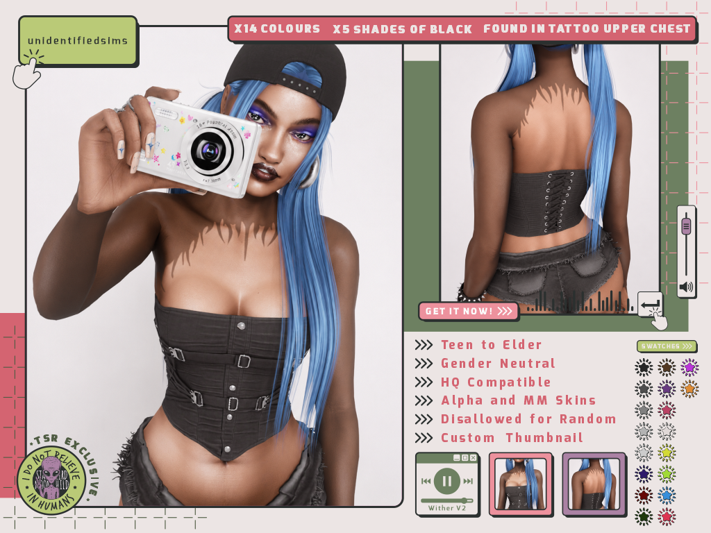 Preview image 1 for Wither V2 Tattoo - TSR Exclusive by UNIDENTIFIEDSIMS.