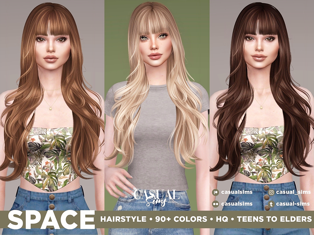 Preview image 1 for Space Hairstyle (With Bangs) by SONYASIMS.