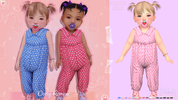 Preview image 1 for DOTTY ROMPER INFANT FULL-BODY OUTFIT by LYNXSIMZFAMILY.