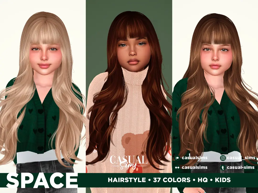 Preview image 1 for Space Hairstyle for children (with bangs) by SONYASIMS.