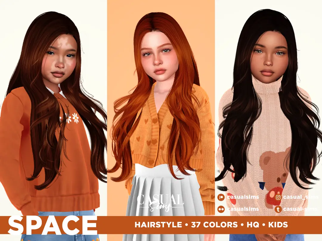 Preview image 1 for Space Hairstyle for children (no bangs) by SONYASIMS.