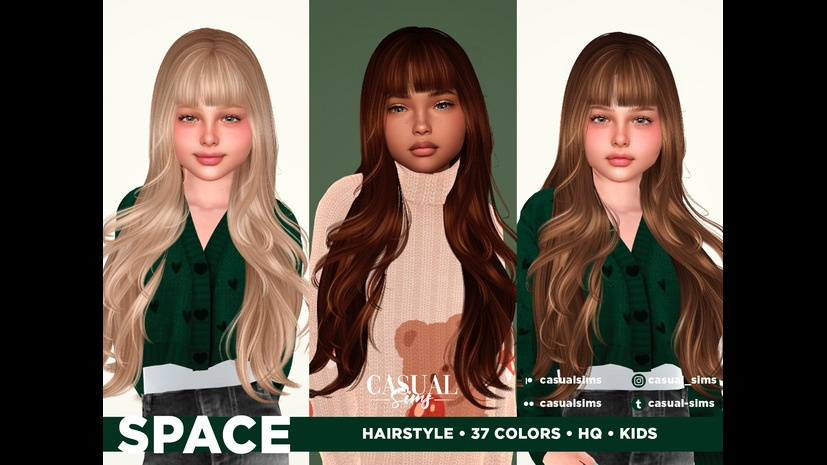 Preview image 1 for Space Hairstyle for children (with bangs) by ZENX.