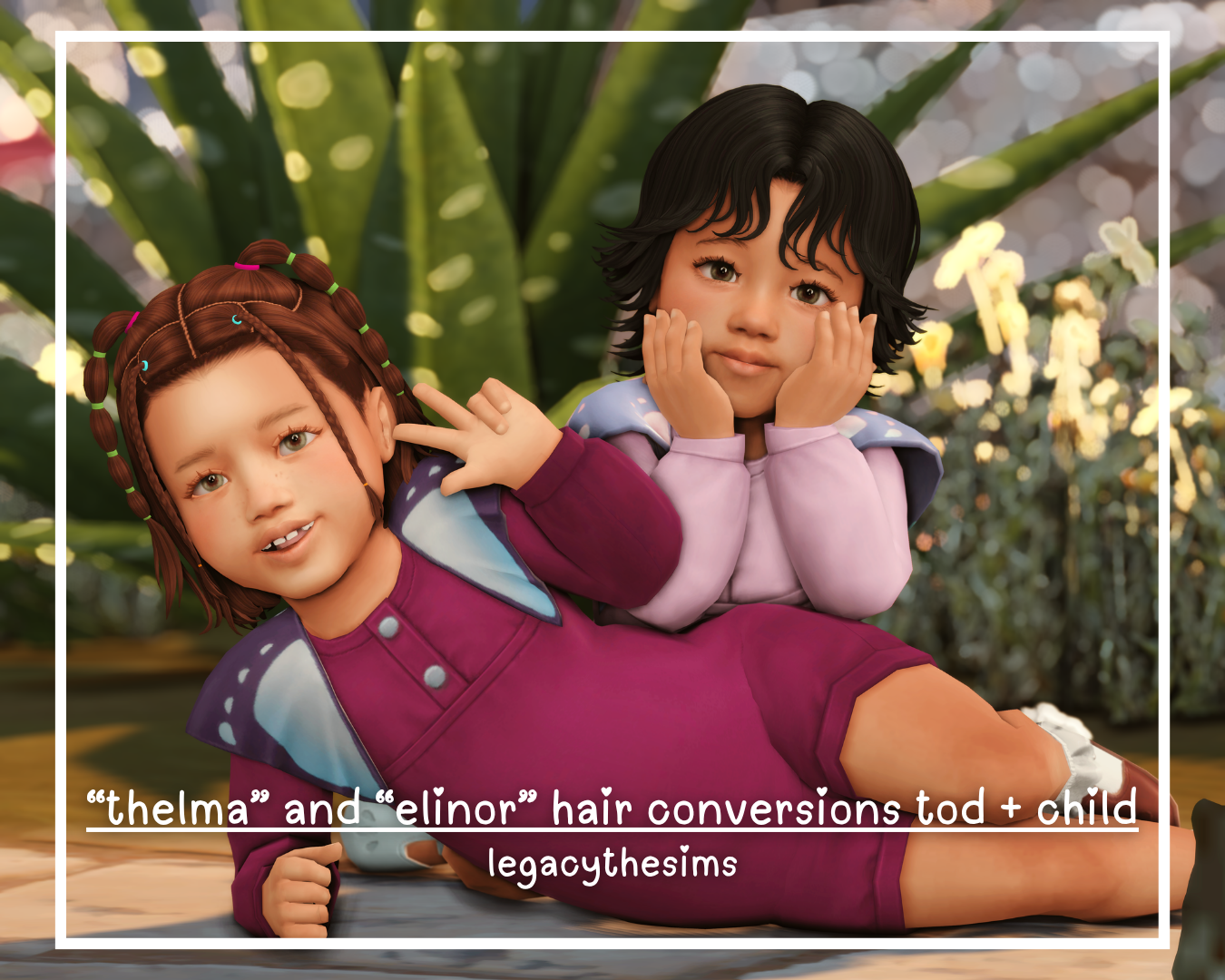 Preview image 1 for Iko Thelma and Elinor Hair Conversions for Toddlers and Children by LEGACYTHESIMS.