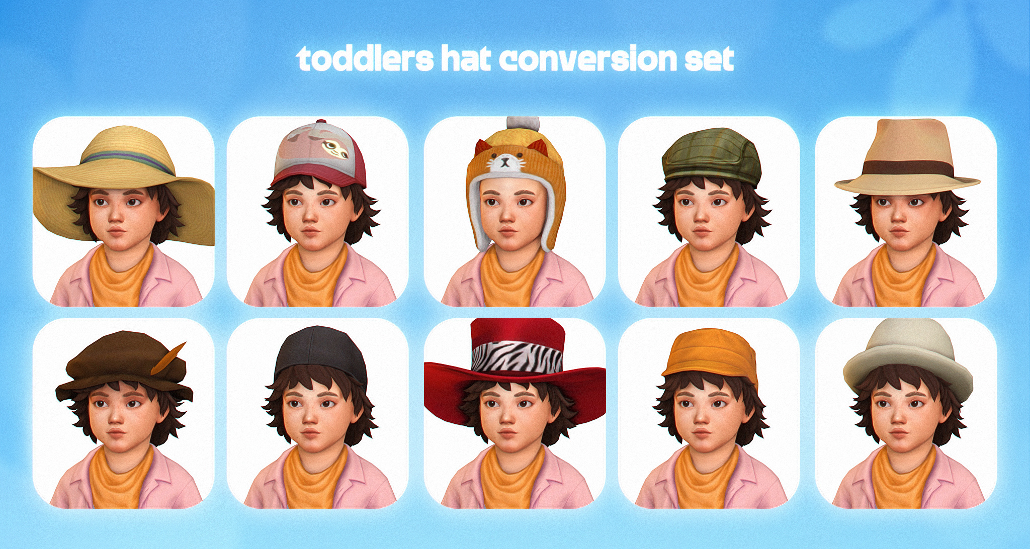 Preview image 1 for Toddlers Hat Conversion Set by ADRIENPASTEL.