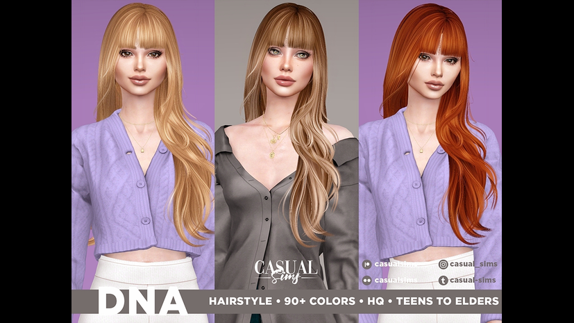 Preview image 1 for DNA Hairstyle RIGHT (With Bangs) by SONYASIMS.