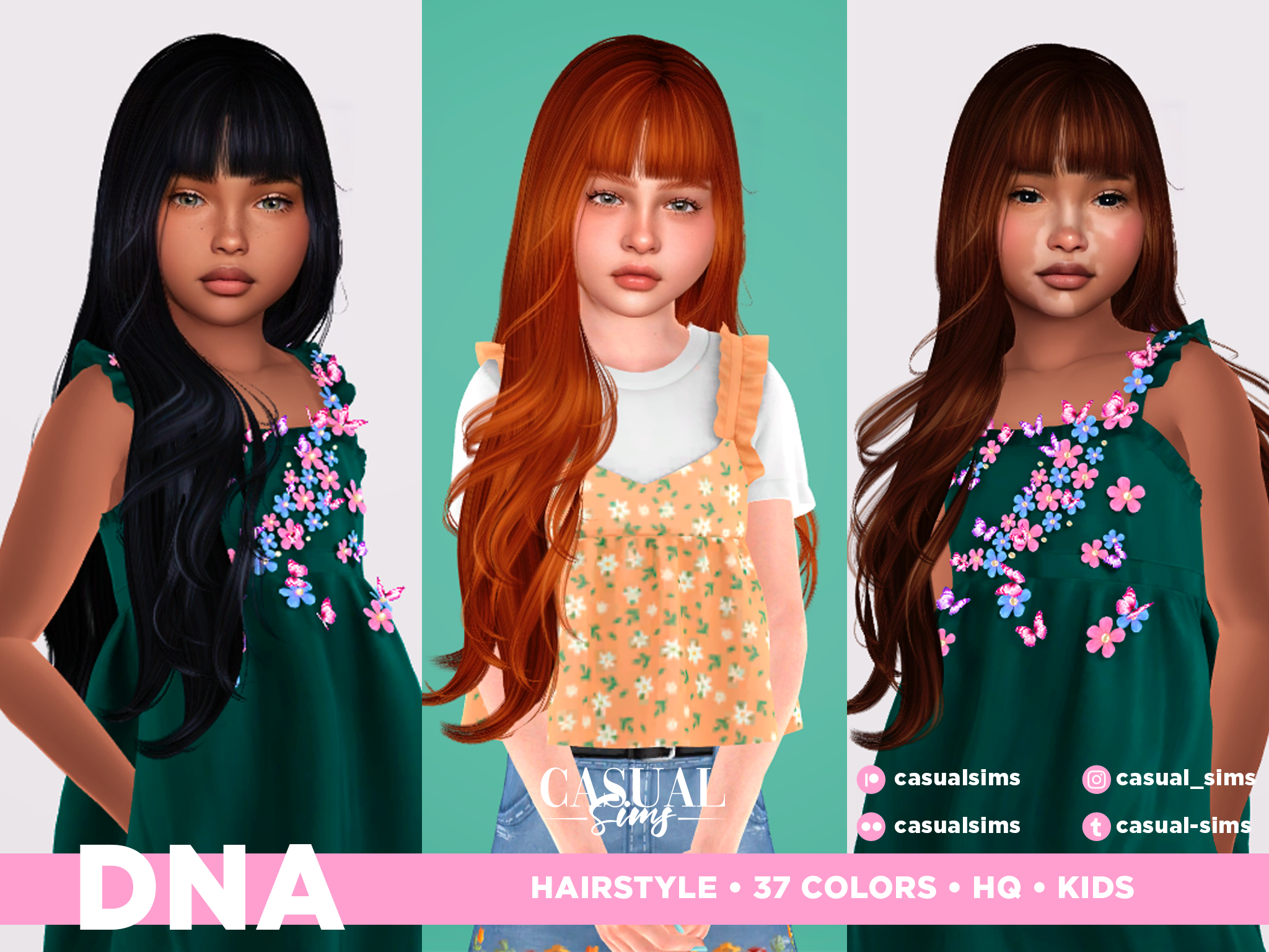 Preview image 1 for DNA Hairstyle LEFT (With Bangs) - KIDS by SONYASIMS.