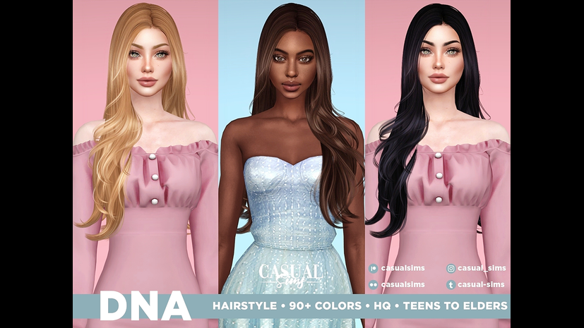 Preview image 1 for DNA Hairstyle LEFT (No Bangs) by SONYASIMS.