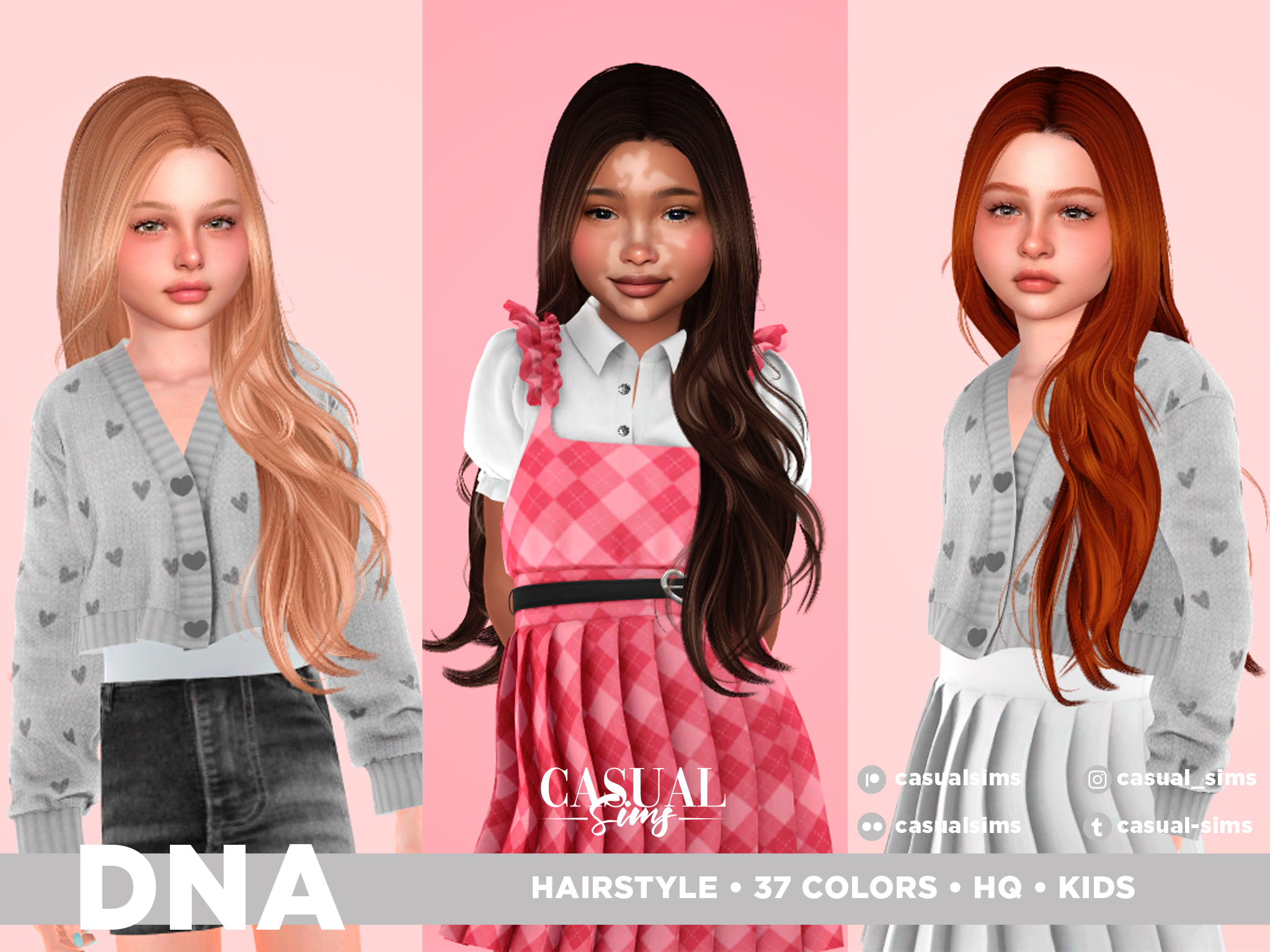 Preview image 1 for DNA Hairstyle RIGHT (No Bangs) - KIDS by SONYASIMS.