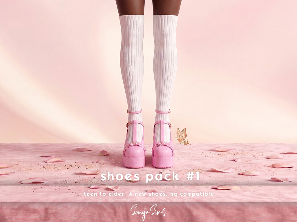 Preview image 1 for Dreamy Pink Mary Janes (Bunbun) - Shoes Pack #1 by SONYASIMS.