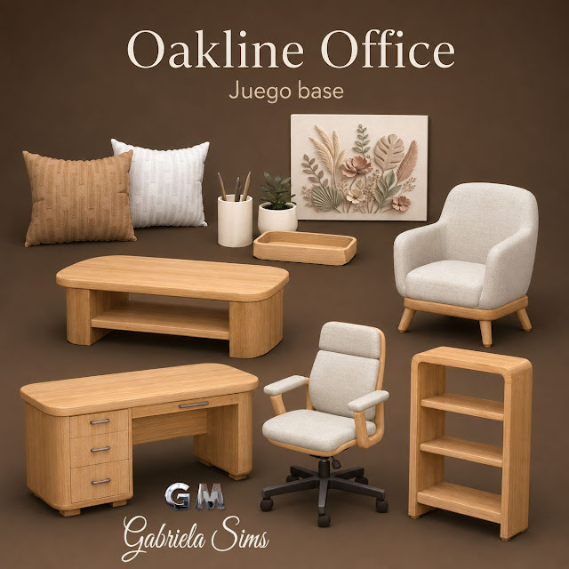 Preview image 1 for GM_Oakline Office SET by GM_GABRIELASIMS.