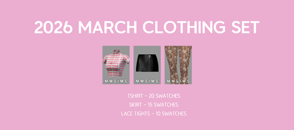 Sims 4 aesthetic clothing CC 2026 March Clothing Set by MMSIMS