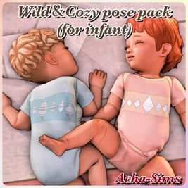 Sims 4 infant CC Acha Wird&Cozy pose pack (for infant) by Acha_sims