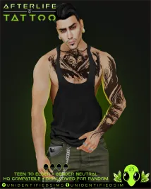 Sims 4 knee tattoo CC Afterlife Tattoo by UNIDENTIFIEDSIMS